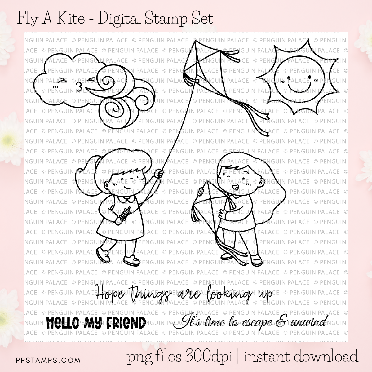 Fly A Kite - Digital Stamp
