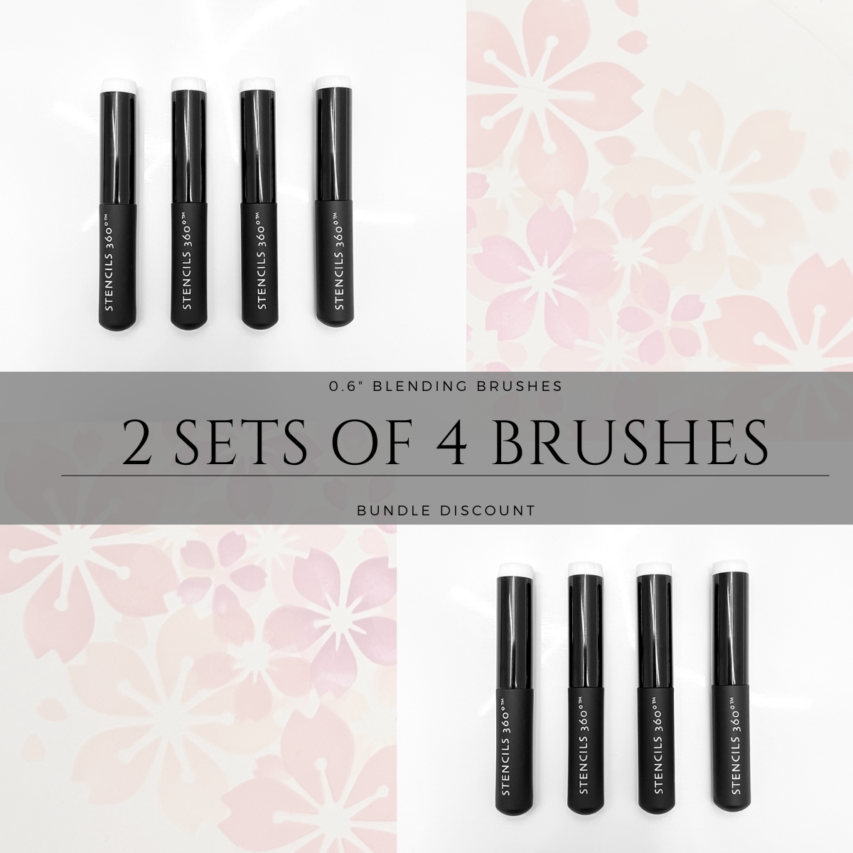 0.6" Blending Brush Bundle (2 Sets of 4 Brushes)