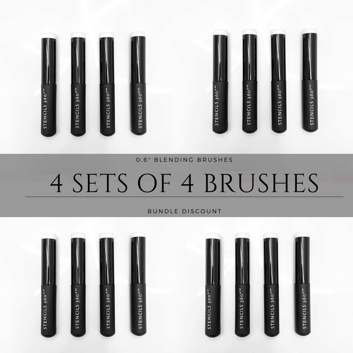 0.6" Blending Brush Bundle (4 Sets of 4 Brushes)