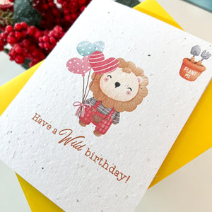 Plantable Seed Card - Lion - Have a Wild Birthday