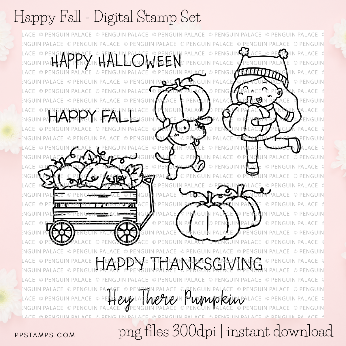 Happy Fall - Digital Stamp