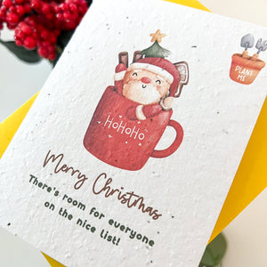 Plantable Seed Card - Santa Surprise Mug Christmas Card