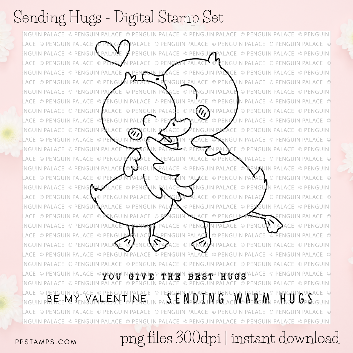 Sending Hugs - Digital Stamp