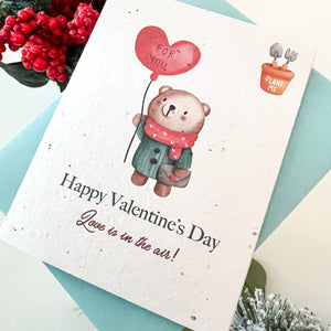 Plantable Seed Card - Happy Valentine's Day - Love Is In The Air