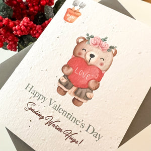 Plantable Seed Card - Happy Valentine's Day - Sending Warm Hugs