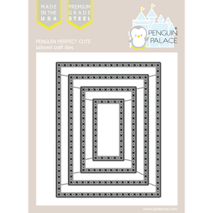 Cross Stitched and Dots Large Rectangle Overlays - Stand-Alone Die